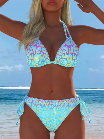 Solène – Bedrucktes Neckholder-Bikini-Set