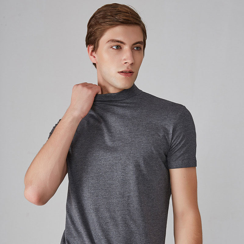 Vorenzo — Slim Fit Herren T-Shirt mit Stehkragen
