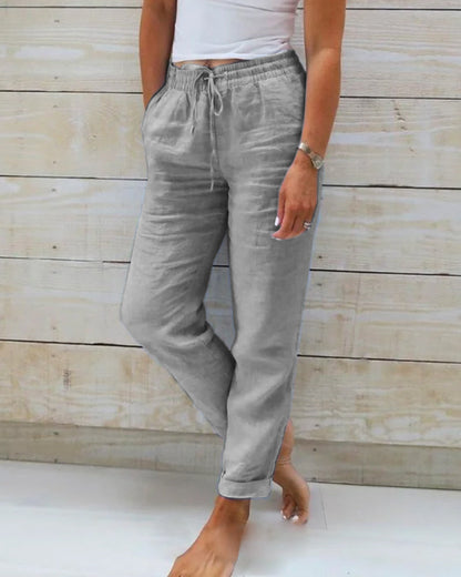 Fairholt — Atmungsaktive Leinen-Stretch-Hose, Gerades Bein