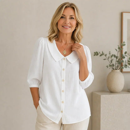 Celestine — Bluse mit Kragen und Knöpfen