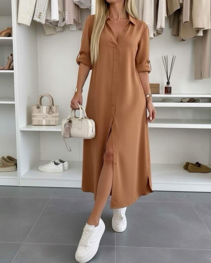 Odalys — Übergroßes Hemdblusenkleid aus Baumwollmischung