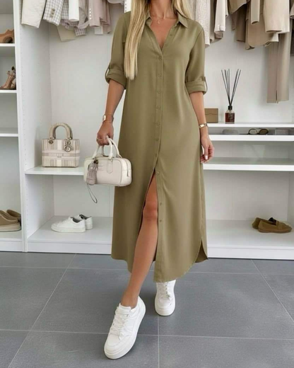 Odalys — Übergroßes Hemdblusenkleid aus Baumwollmischung