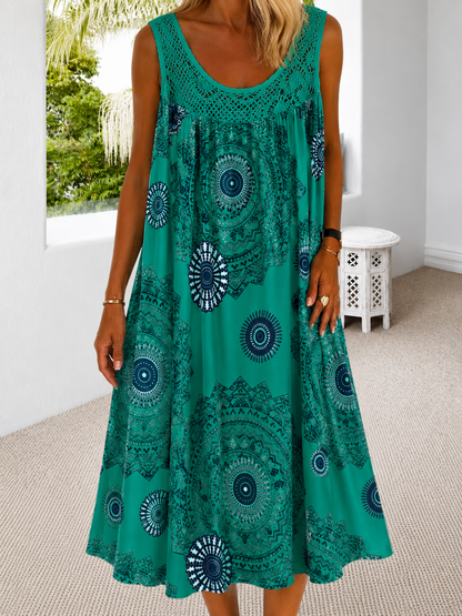 Isolde — Bedrucktes Ärmelloses Sommerkleid