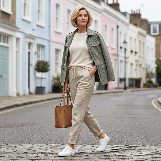 Fairholt — Atmungsaktive Leinen-Stretch-Hose, Gerades Bein