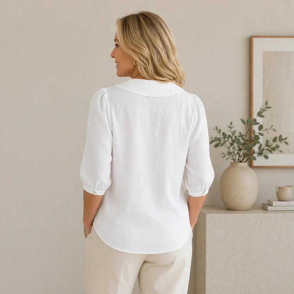 Celestine — Bluse mit Kragen und Knöpfen