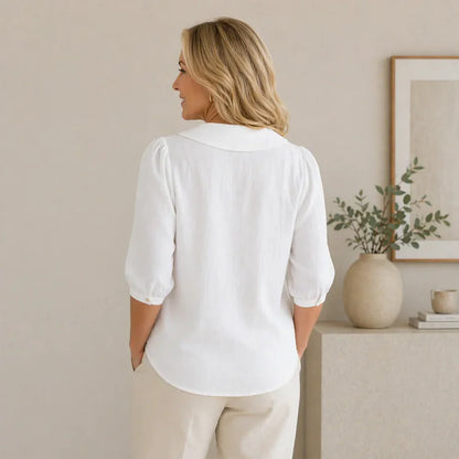 Celestine — Bluse mit Kragen und Knöpfen