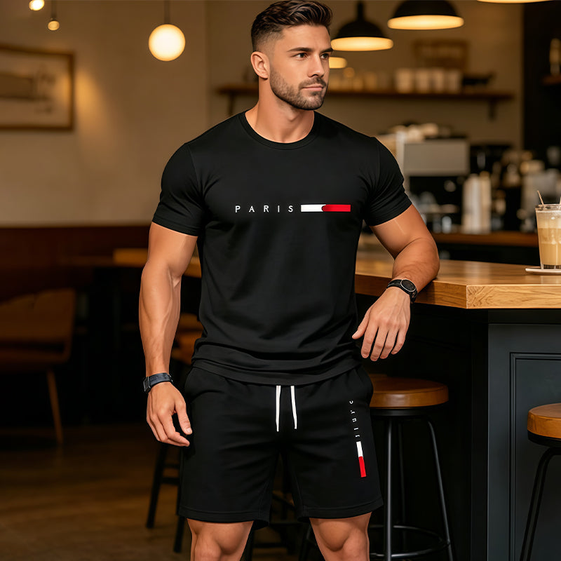 Luxven — Druck T-Shirt & Shorts Passendes Zweiteiliges Set