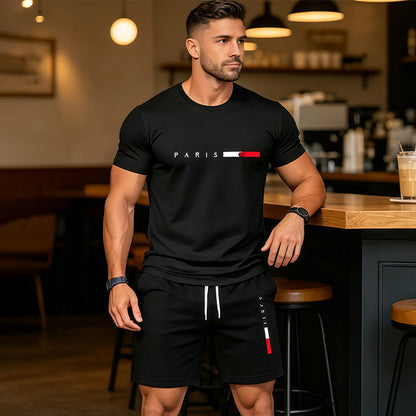 Luxven — Druck T-Shirt & Shorts Passendes Zweiteiliges Set