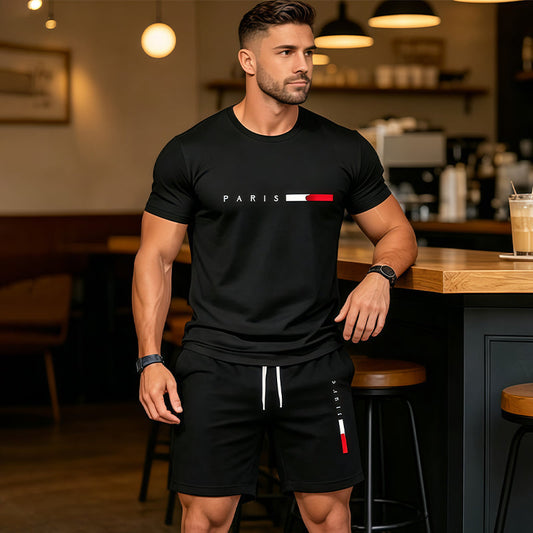 Luxven — Druck T-Shirt & Shorts Passendes Zweiteiliges Set