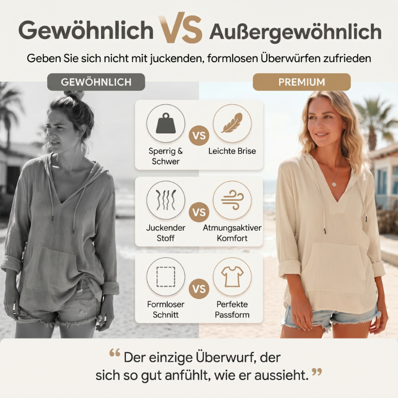Solveig — Übergroßes Kapuzen Strandkleid