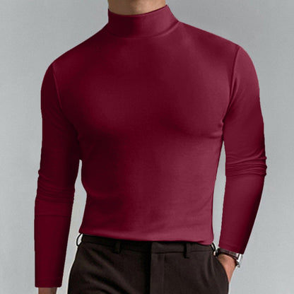 Marden — Hochkragen Slim-Fit Langarm-T-Shirt