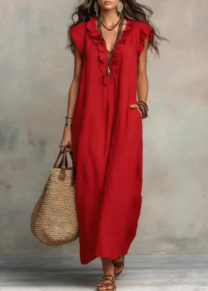 Élina — Fluid Bohemian Midi Kleid