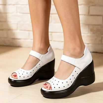 Vaudelle — Cutout-Wedge-Plateausandalen
