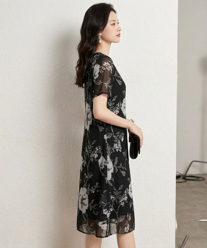Elisa — Florales Chiffon Kleid