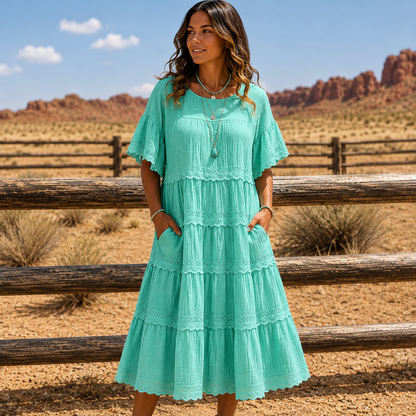 Verdure — Kurzarmkleid mit Taschen