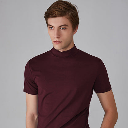 Vorenzo — Slim Fit Herren T-Shirt mit Stehkragen