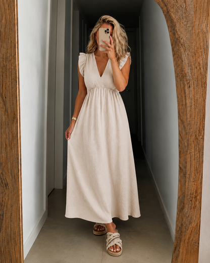 Abigail — Maxikleid mit Rüschenschulter