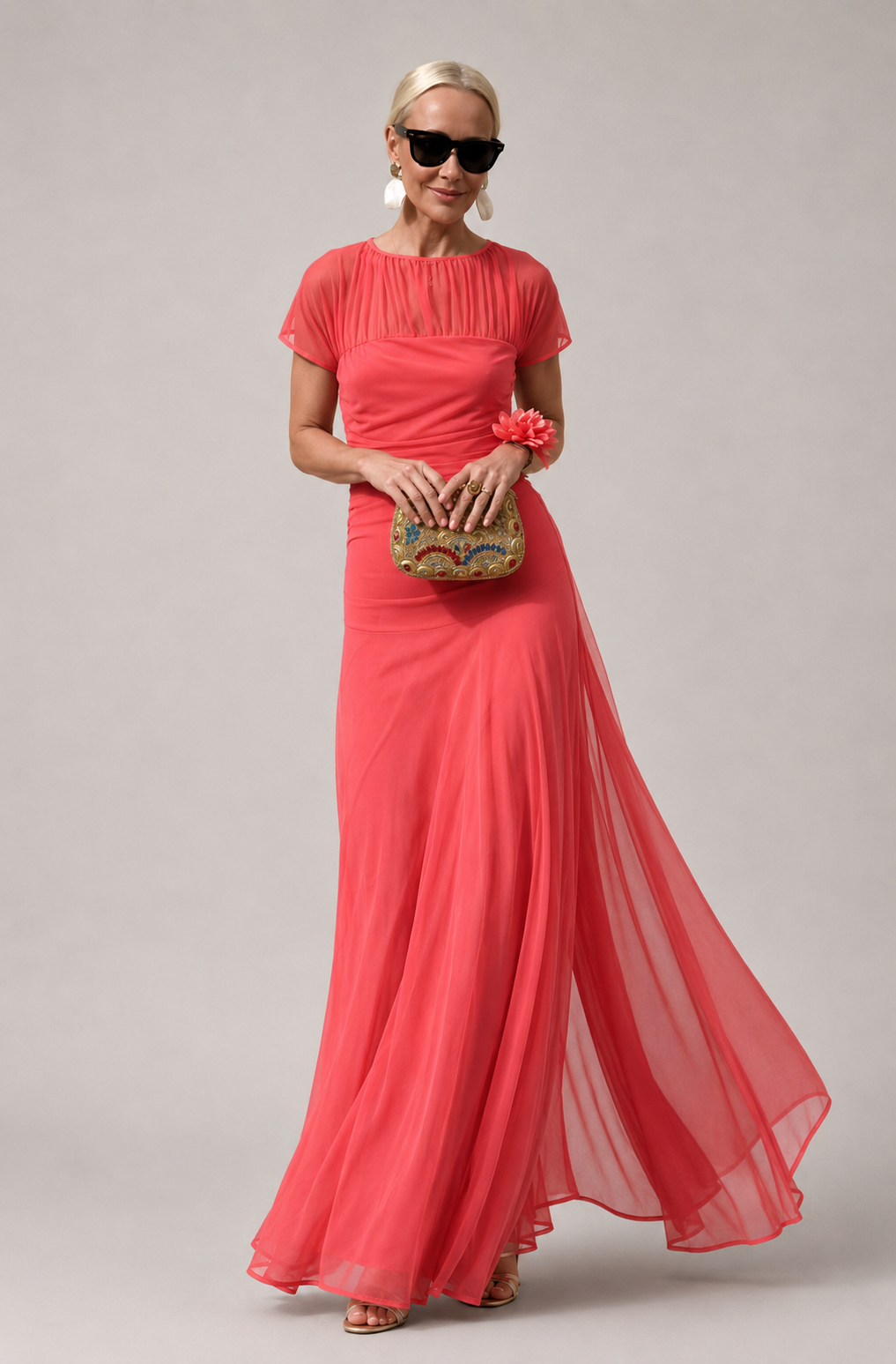 Lauren — Seiden-Touch Chiffonkleid