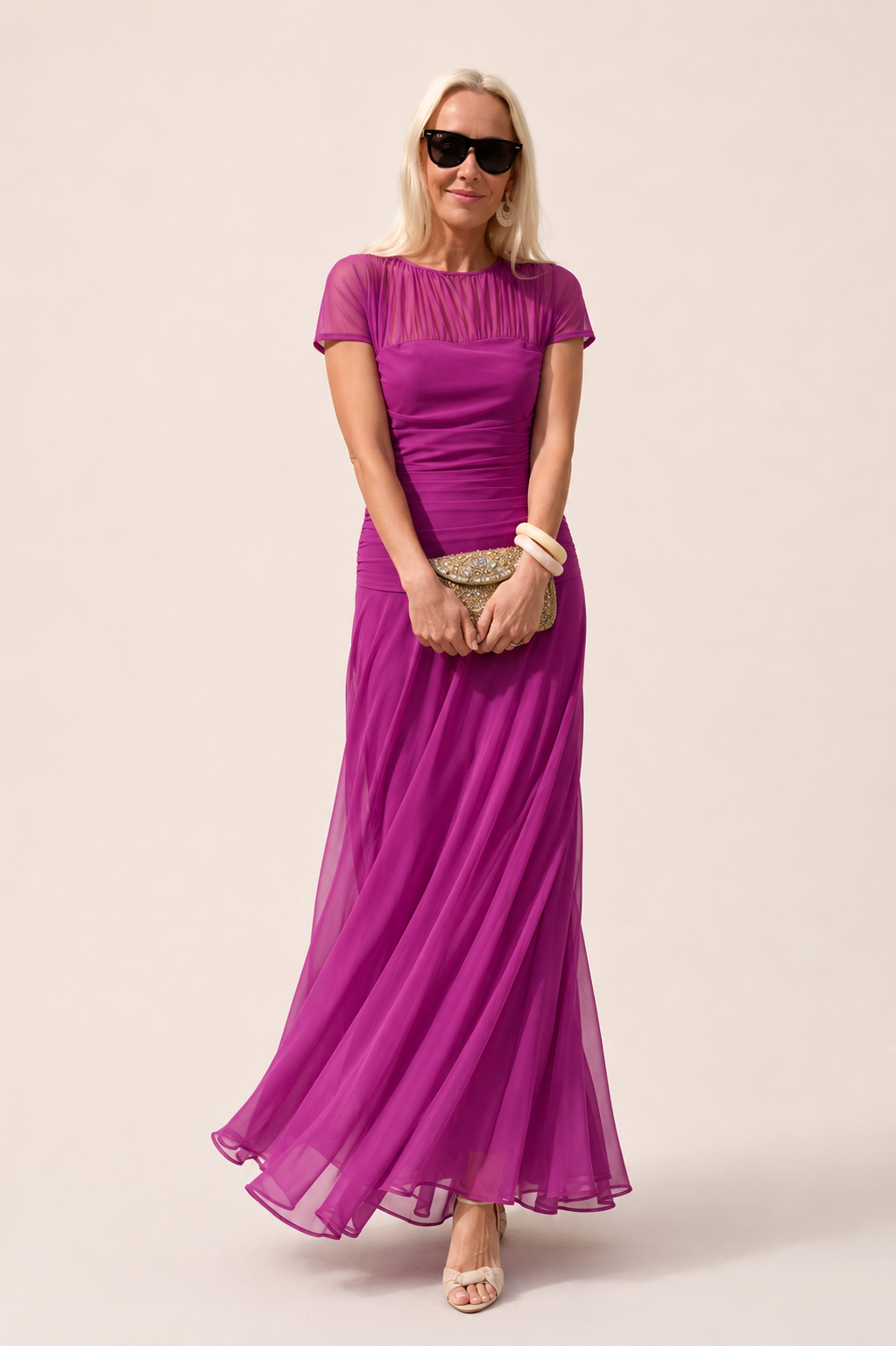Lauren — Seiden-Touch Chiffonkleid