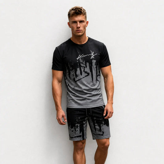 Rovale — Herren Grafik T-Shirt & Shorts Sommer Set