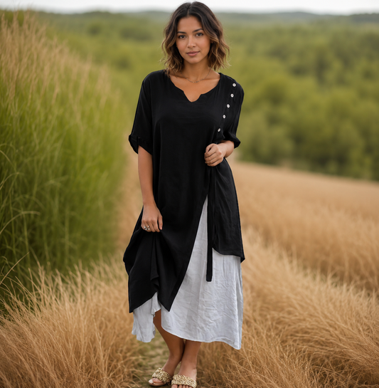 Aveline — V-Ausschnitt Maxikleid