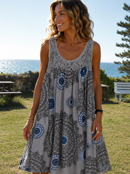 Isolde — Bedrucktes Ärmelloses Sommerkleid