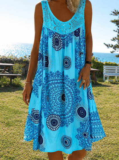 Isolde — Bedrucktes Ärmelloses Sommerkleid