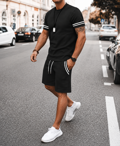 Ashford — Gestreiftes T-Shirt & Shorts Set