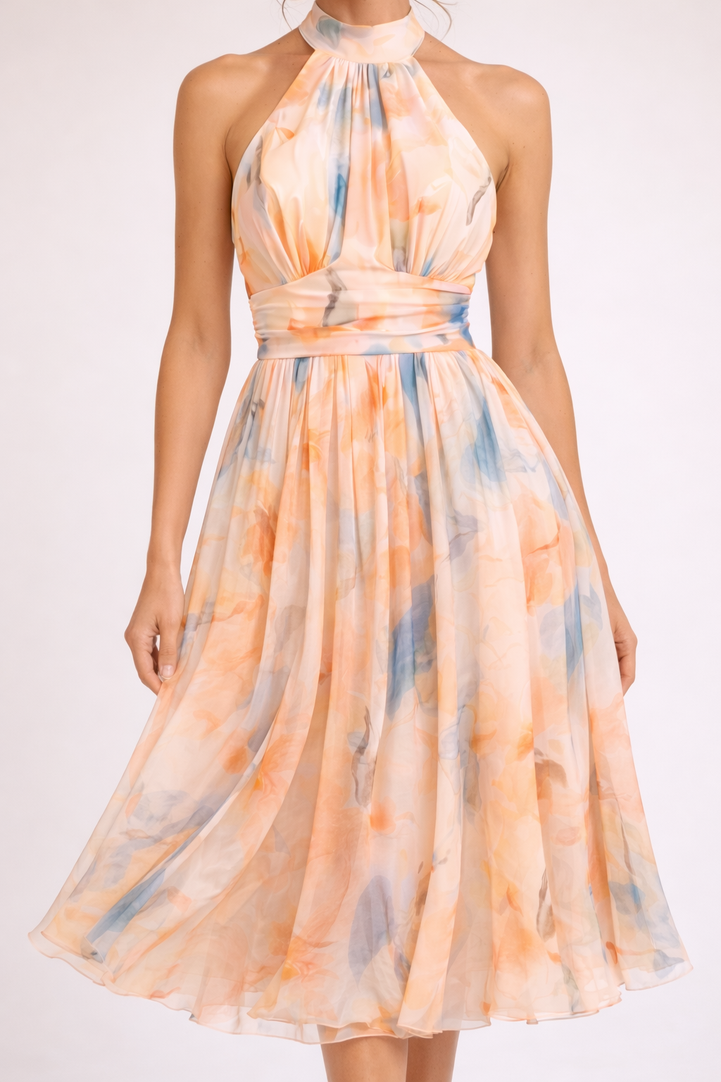Camille — Aquarell Halterkleid