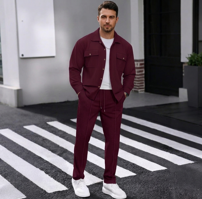Maison — Waffelstrick Arbeitsjacke & Hosen Set