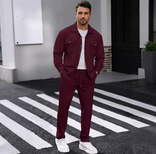 Maison — Waffelstrick Arbeitsjacke & Hosen Set