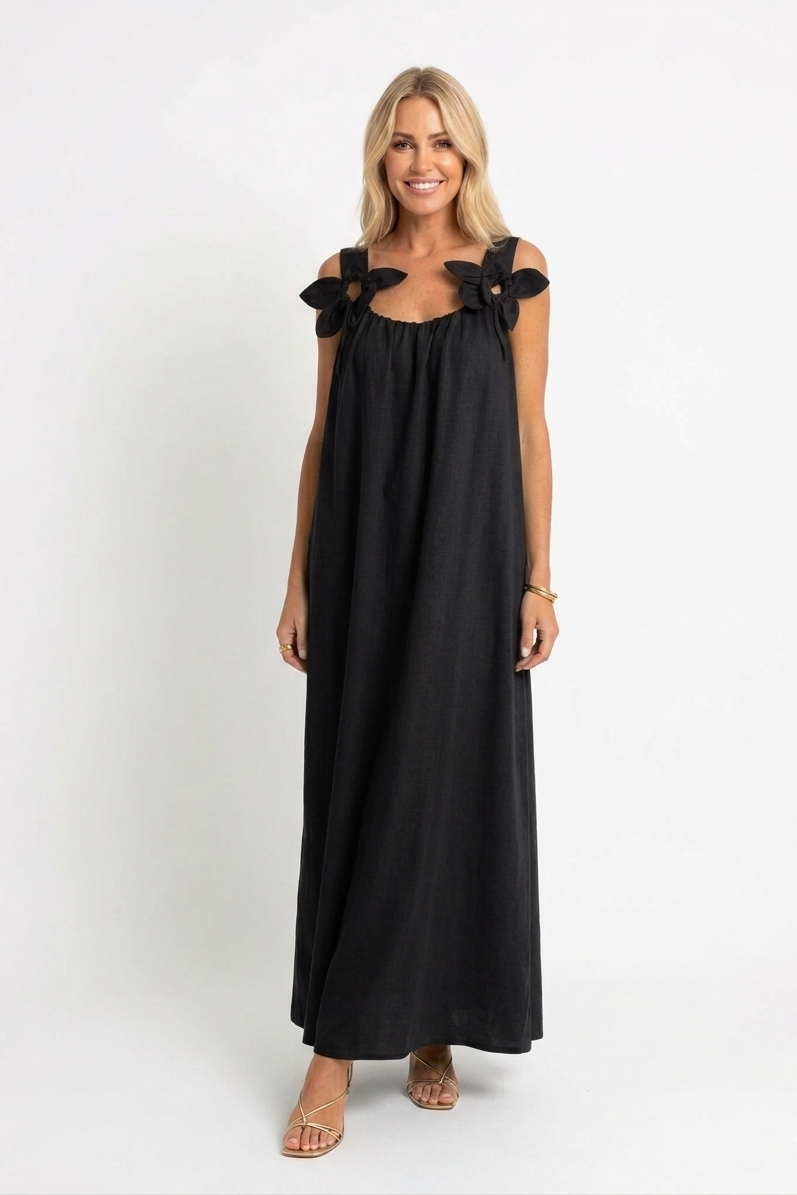 Riri — Damen Floral U-Ausschnitt Maxikleid