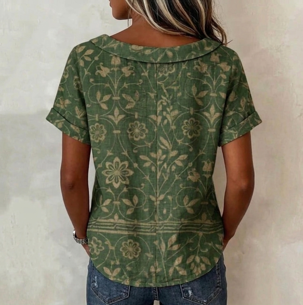 Odette — Bluse mit floralem Druck und Kragen