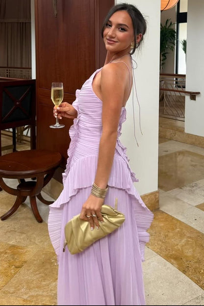 Eliza — Rüschengesäumtes Maxikleid