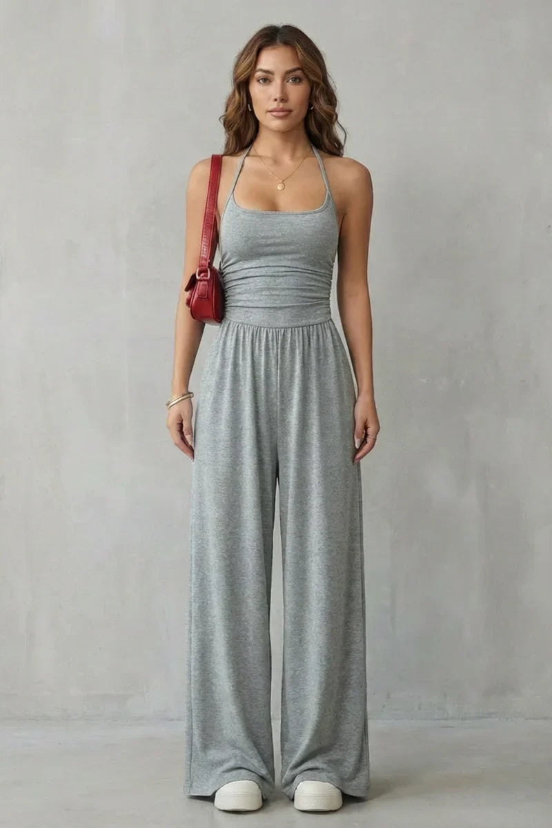 Molène — Jumpsuit mit gekreuztem Rücken und breiten Beinen