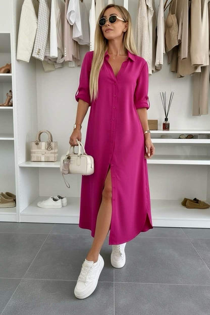 Odalys — Übergroßes Hemdblusenkleid aus Baumwollmischung
