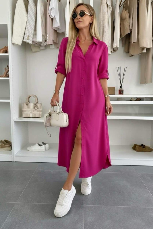 Odalys — Übergroßes Hemdblusenkleid aus Baumwollmischung