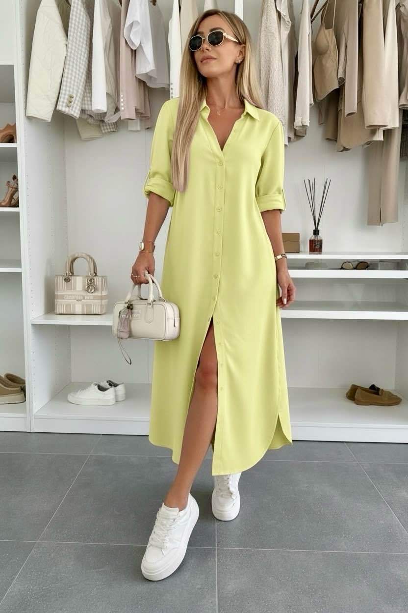 Odalys — Übergroßes Hemdblusenkleid aus Baumwollmischung