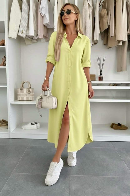 Odalys — Übergroßes Hemdblusenkleid aus Baumwollmischung