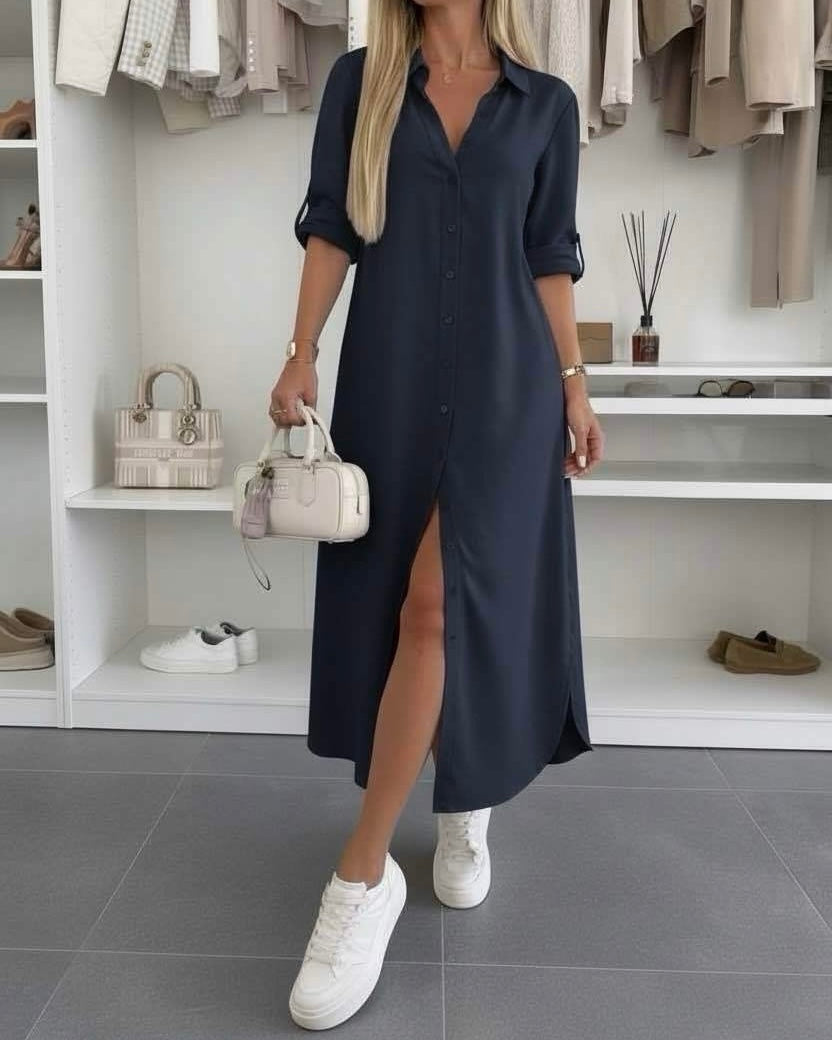 Odalys — Übergroßes Hemdblusenkleid aus Baumwollmischung