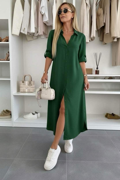Odalys — Übergroßes Hemdblusenkleid aus Baumwollmischung