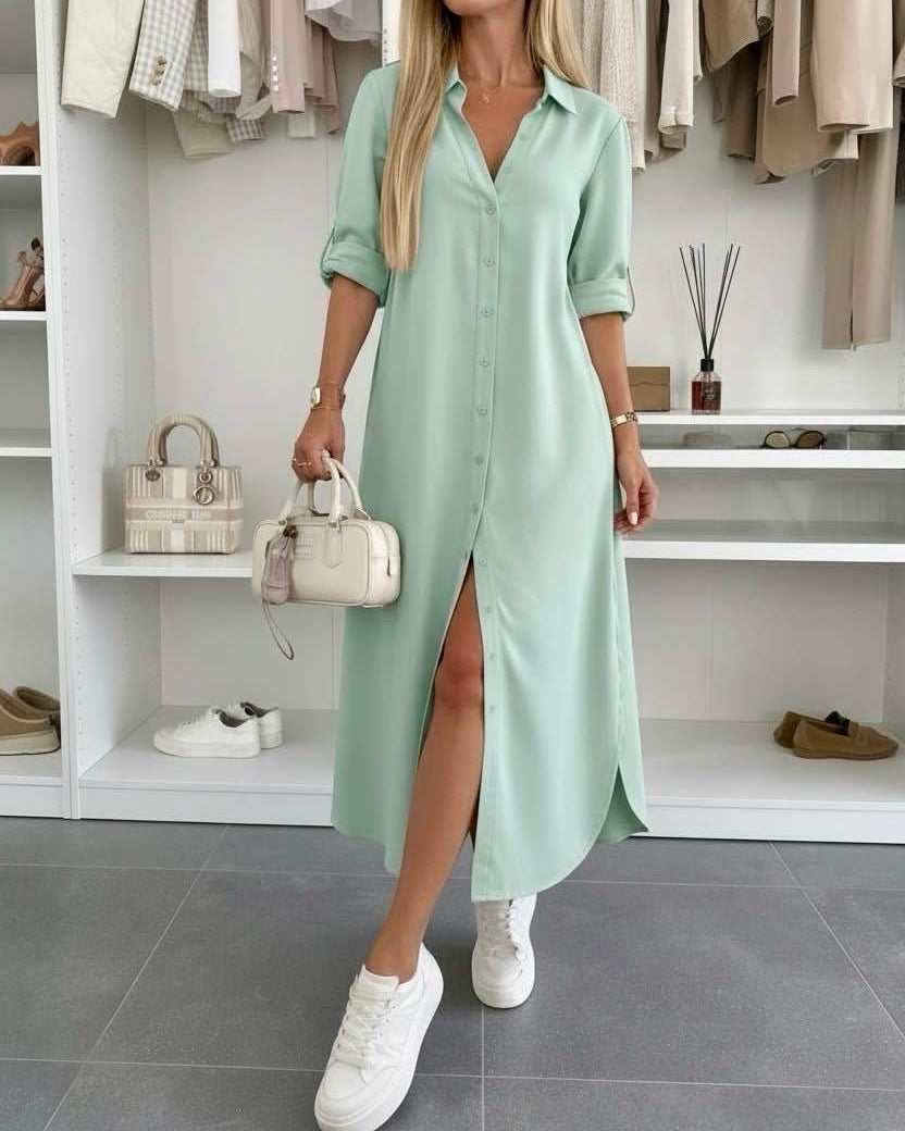 Odalys — Übergroßes Hemdblusenkleid aus Baumwollmischung