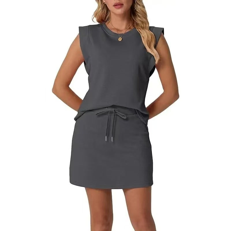 Selvane — Ärmelloses Top & Rock mit Kordelzug Set