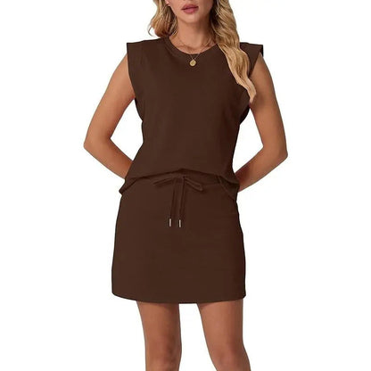 Selvane — Ärmelloses Top & Rock mit Kordelzug Set