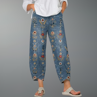 Delvène – Knöchelhohe Jeans mit Herzprint