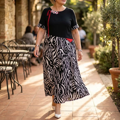 Vérane — Chic Zebra-Patchwork-Kleid