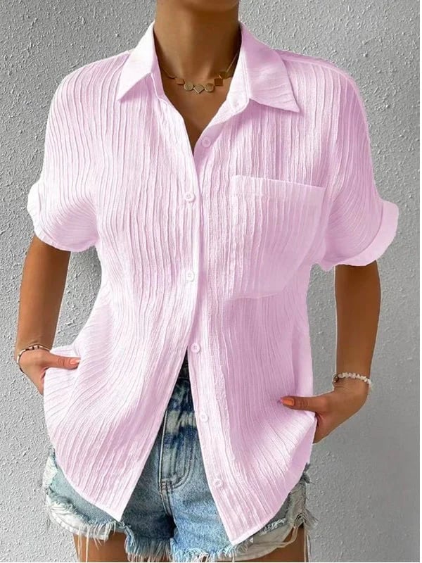 Céline — Bluse mit Hemdkragen und Knopfleiste in lockerer Passform
