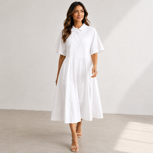 Lysandra — Fluides Baumwollhemdkleid