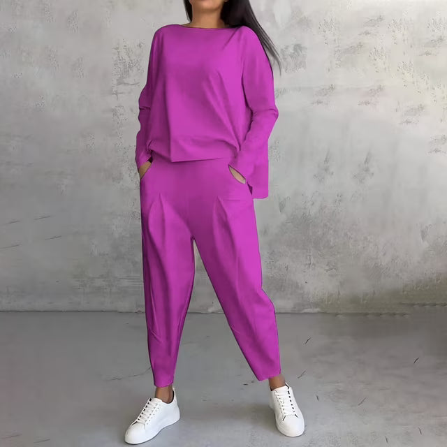 Cotonné — Asymmetrisches Sweatshirt- und Hosen-Set aus Baumwolle