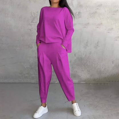 Cotonné — Asymmetrisches Sweatshirt- und Hosen-Set aus Baumwolle